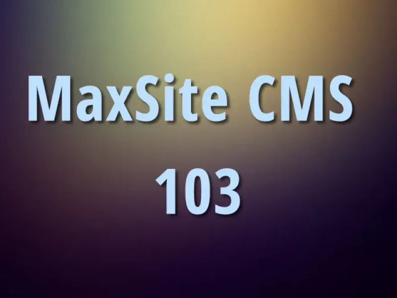 MaxSite CMS 103